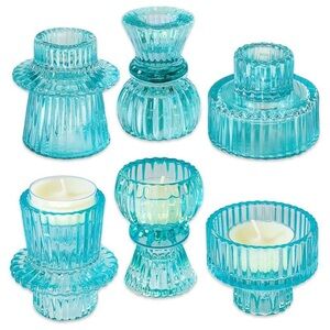 Gorgeous Kate aspen ribbed dual candle holders set of 6